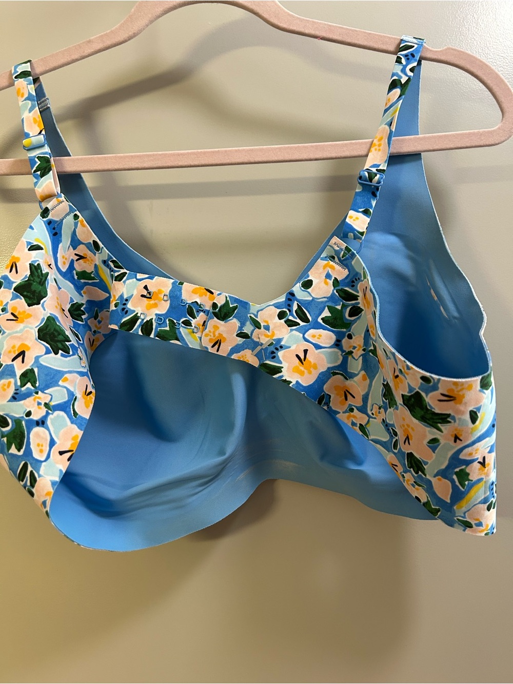 knix Blue Floral Molded Cup Bra - Picture 2 of 2